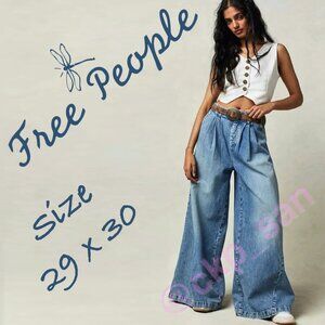 NWT Free People Equinox Denim Trousers Sz 29